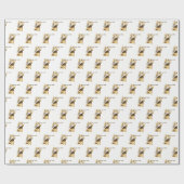 Angel die Trumpet Gold White Kerstmis speelt Cadeaupapier (Vlak)