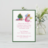 Angel die uitnodigingen met schuine streep trekt (Staand voorkant)