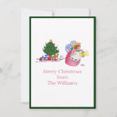 Angel die uitnodigingen met schuine streep trekt (Achterkant)