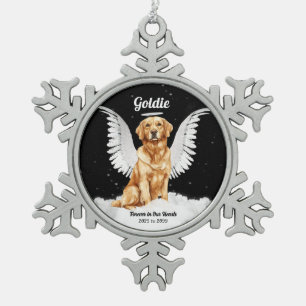 Angel Dog Golden Retriever Memorial Tin Sneeuwvlok Ornament