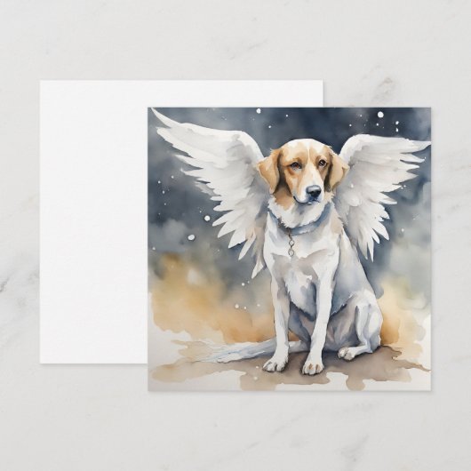 Angel Dog Waterverf Feestdagenkaart (Voorkant / Achterkant)