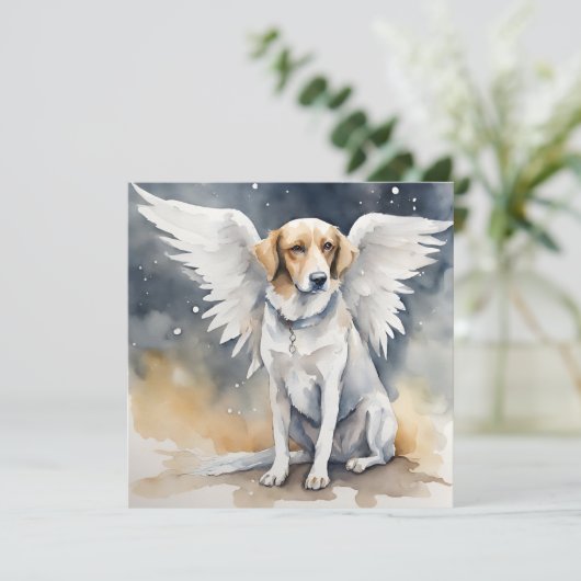Angel Dog Waterverf Feestdagenkaart (Staand voorkant)