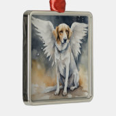 Angel Dog Waterverf Metalen Ornament (Rechts)