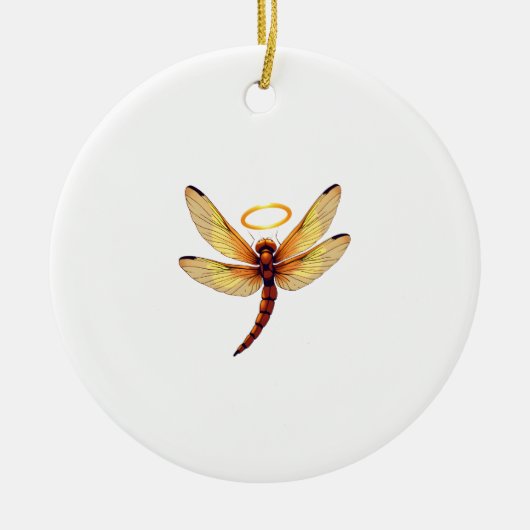 Angel Dragonfly Keramisch Ornament (Voorkant)