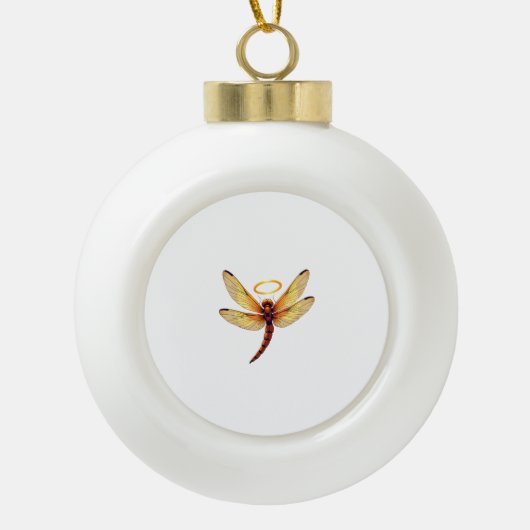 Angel Dragonfly Keramische Bal Ornament (Voorkant)