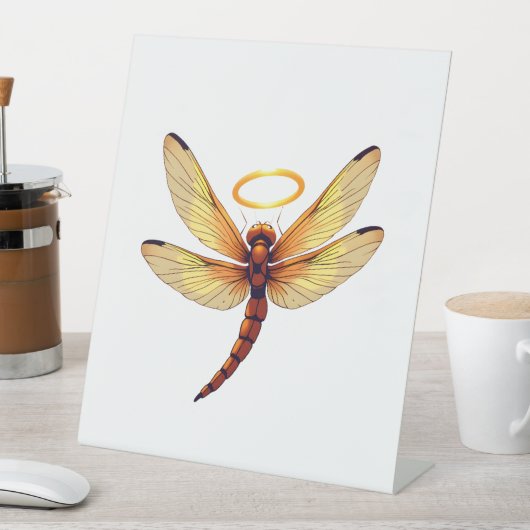 Angel Dragonfly Reclamebord Met Voetstuk (Insitu)