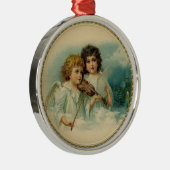 Angel Duet kerstversiering Metalen Ornament (Rechts)