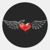 Angel duivel achtergrond ronde sticker (Voorkant)