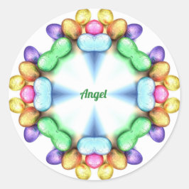 ANGEL~ EASTER WOW!  eitjes voor paasschenken ~ Ronde Sticker