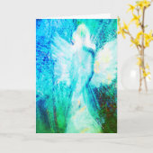 Angel Eetherische Aqua Denken aan jou Wenskaart Kaart (Gele Bloem)