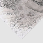 Angel Elegant Boho Black en White Floral Vignette Tissuepapier (Detail)