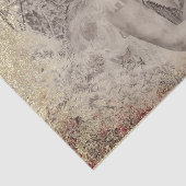 Angel Elegant Boho Bloemen Antiek Sepia Textuur Tissuepapier (Detail)