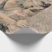 Angel Elegant Boho Floral Sepia Antiek Cadeaupapier (Hoek)