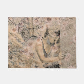 Angel Elegant Boho Floral Sepia Antiek Deurmat (Voorkant)