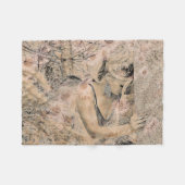 Angel Elegant Boho Floral Sepia Antiek Fleece Deken (Voorkant (Horizontaal))