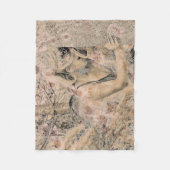 Angel Elegant Boho Floral Sepia Antiek Fleece Deken (Voorkant)