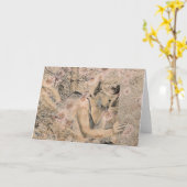 Angel Elegant Boho Floral Sepia Antiek Kaart (Gele Bloem)