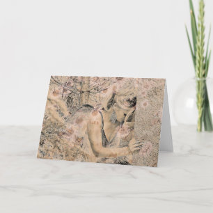 Angel Elegant Boho Floral Sepia Antiek Kaart