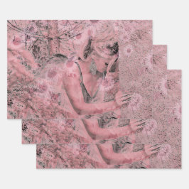 Angel Elegant  Deegroze Antiek Inpakpapier Vel