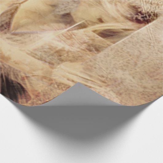 Angel Elegant Ggloing Brown Sepia Floral Antiek Cadeaupapier (Hoek)