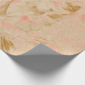 Angel Elegant Hemelse Sepia Roze Bloemen Antiek Cadeaupapier (Hoek)