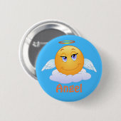 Angel Emoji Emoticon Cartoon Face Ronde Button 5,7 Cm (Voorkant /achterkant)