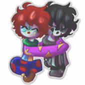 Angel en Aiden knuffelen Sticker (Voorkant)