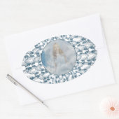 Angel en Angel Wings Ovale Sticker (Envelop)