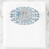 Angel en Angel Wings Ovale Sticker (Tas)