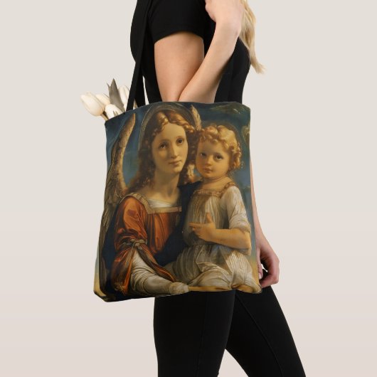 Angel en Baby Jesus Tote Bag (Dichtbij)