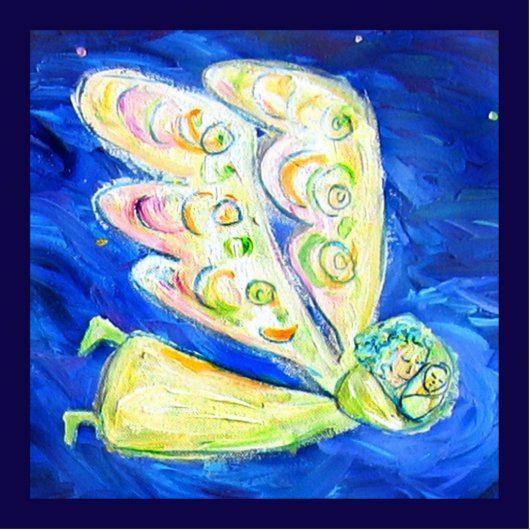 Angel en Baby Ornament Fotobeeldje Ornament (Voorkant)