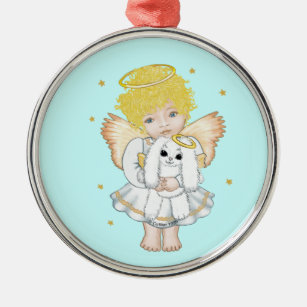 Angel en Bunny Ornament