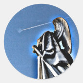 Angel en Contrail Ronde Sticker (Voorkant)