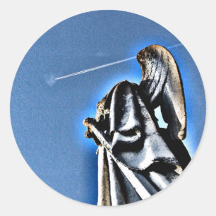 Angel en Contrail Ronde Sticker