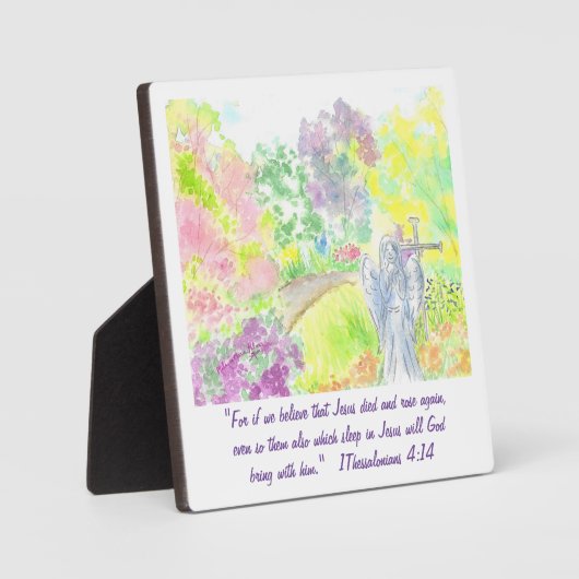 Angel en Cross Garden Poster Fotoplaat (Voorkant)