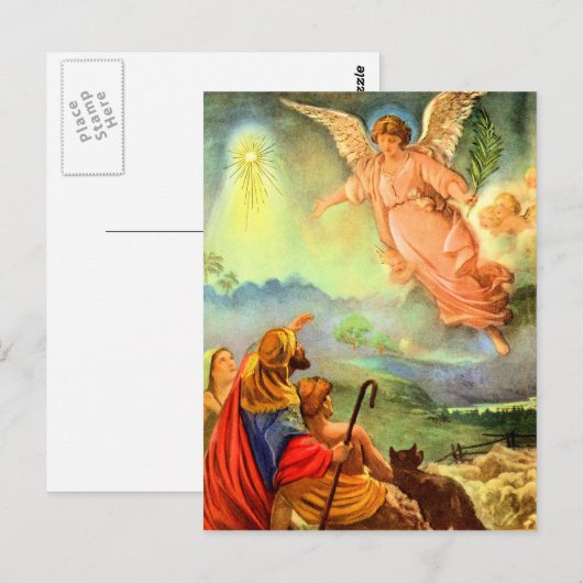 Angel en de Shepherds Briefkaart (Voorkant / Achterkant)