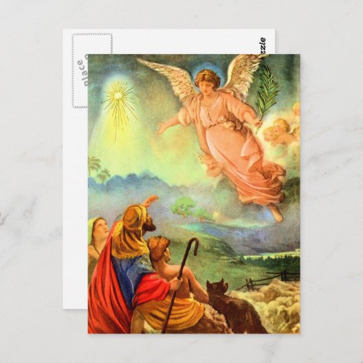 Angel en de Shepherds Briefkaart (Voorkant / Achterkant)
