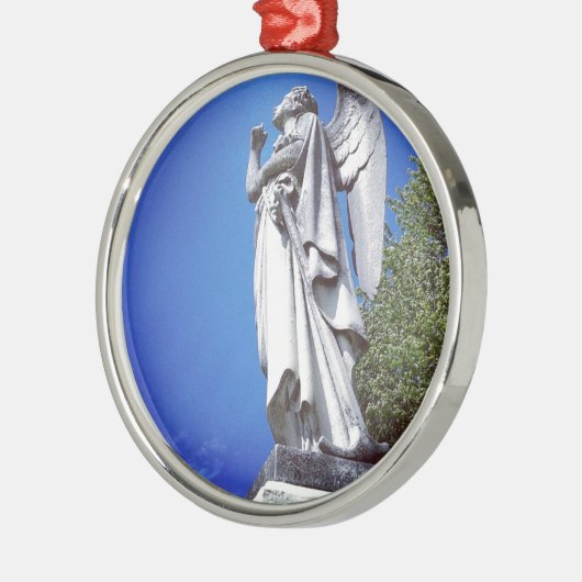 Angel en een heldere blauwe hemel metalen ornament (Links)