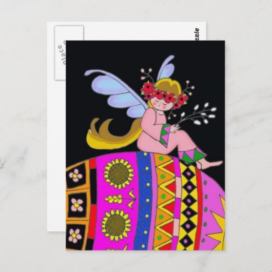 Angel en een Pysanka Briefkaart (Voorkant / Achterkant)