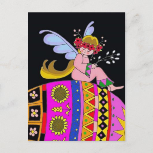 Angel en een Pysanka Briefkaart (Voorkant)