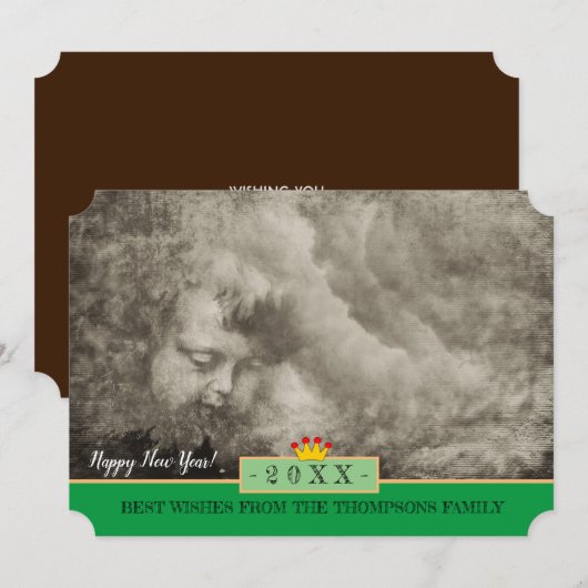  Angel en gelukkig Nieuwjaar! Kaart/20XX Feestdagenkaart (Voorkant / Achterkant)