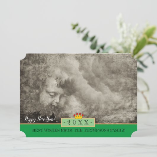  Angel en gelukkig Nieuwjaar! Kaart/20XX Feestdagenkaart (Staand voorkant)
