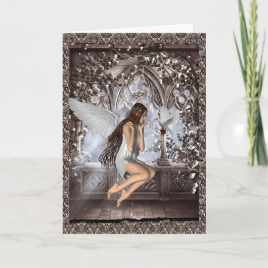 Angel en haar duif kaart (Voorkant)