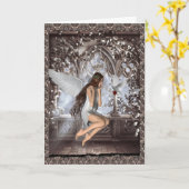 Angel en haar duif kaart (Gele Bloem)