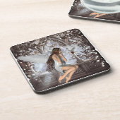 Angel en Haar hond Bier Onderzetter (Linkerzijde)