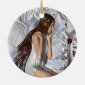 Angel en Haar hond Keramisch Ornament (Achterkant)