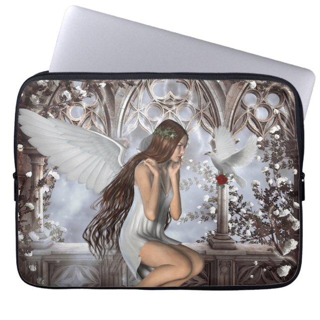 Angel en Haar hond Laptop Sleeve (Voorkant)