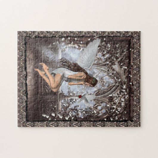 Angel en Haar hond Legpuzzel (Horizontaal)