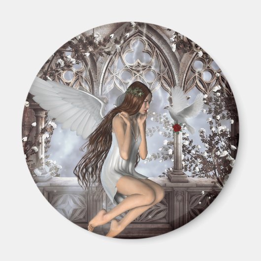 Angel en Haar hond Magneet (Voorkant)