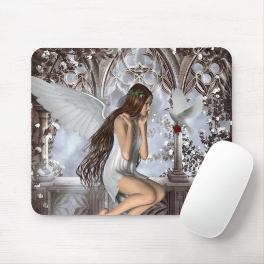 Angel en Haar hond Muismat (Met muis)